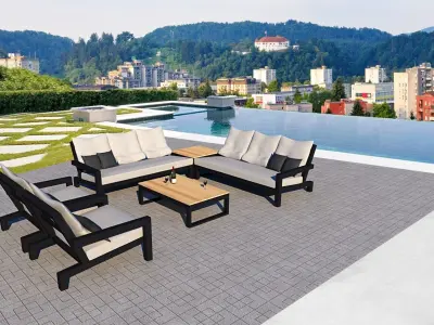 furniture outdoor 3D model Low-poly 3D model