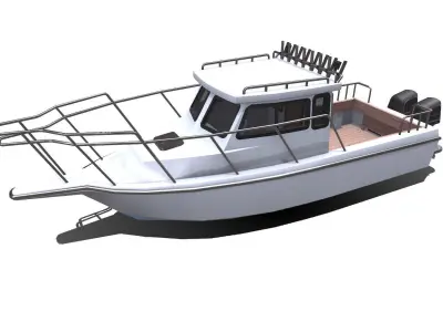Small Fishing Boat Low-poly PBR Low-poly 3D model