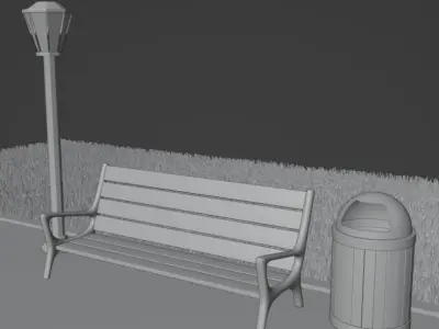 Park Assets Stylized Low-poly 3D model