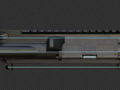 AR-15 A3 Upper Receiver Low-poly 3D model
