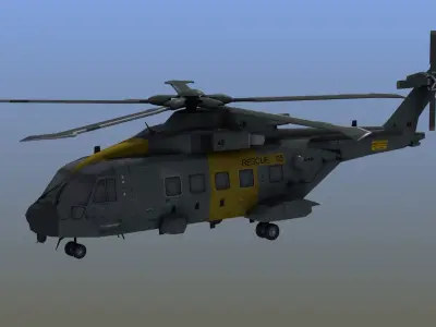 AW101 Merlin Rescue LD1 Low-poly 3D model