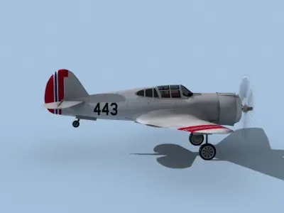 Curtiss H-75C Mohawk V17 Norway 3D model
