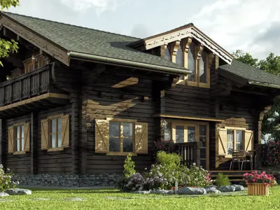 Chalet terrace 3D model