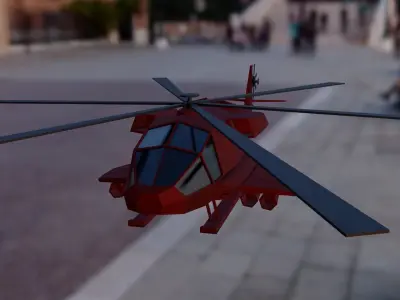 Lowpoly Helicopter Free low-poly 3D model