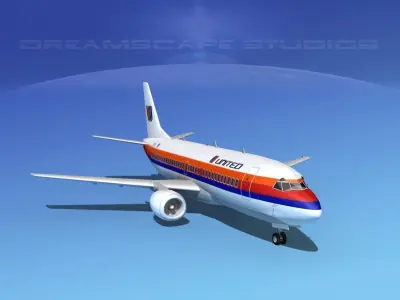 Boeing 737-300 United Airlines 2 3D model