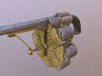 Joseph 48 shot revolver Low-poly 3D model