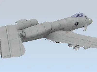 A-10 Thunderbolt Fairchild Republic Low-poly 3D model Low-poly 3D model