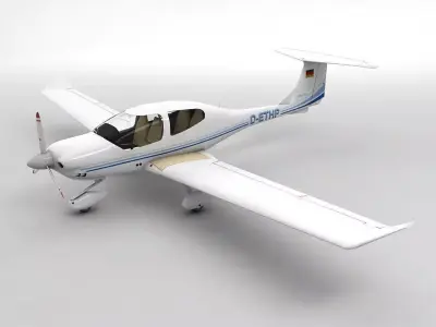  Diamond DA-40 Aircraft Low-poly 3D model
