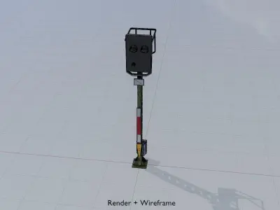 KS Eisenbahnsignalmast 4500mm Version-15 Low-poly 3D model