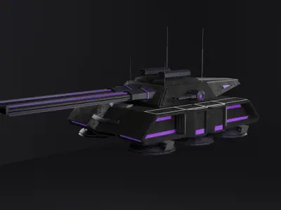 Flying tank of the future Low-poly 3D model