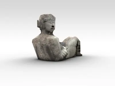 Chad cool aztec statue Low-poly 3D model