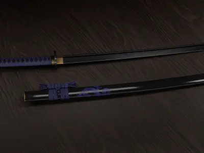 katana game-ready Low-poly 3D model
