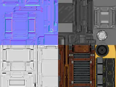 Containers pack Low Poly ver 1 Low-poly 3D model