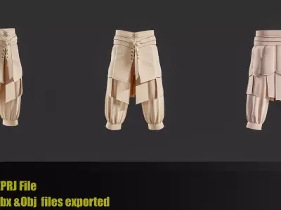 12Medieval warrior pants 3D model