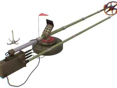 Mine Detector Set IMPS Mina TM-62 Dipstick Lowpoly 3d Model Low-poly 3D model