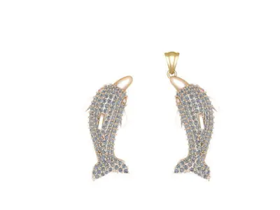 Dolphin jewelry pendant 3D print model