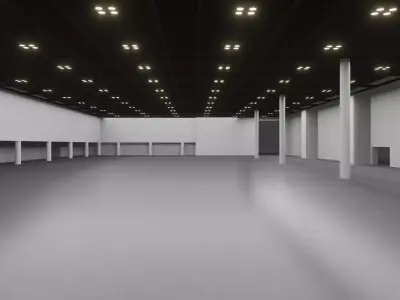 NYC Javits Center Hall 3 Low-poly 3D model