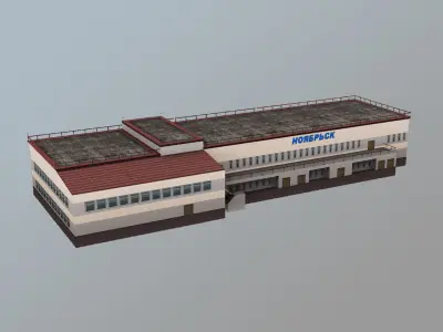 Airport Terminal USRO Terminal-01 Low-poly 3D model