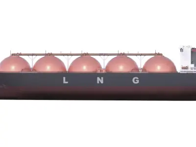 LNG Tanker Cargo Tanker Gas Carrier ship Low-poly 3D model