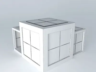 pavilion three colored cubes 3D model
