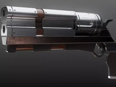 Revolver PBR Low Poly gun Low-poly 3D model