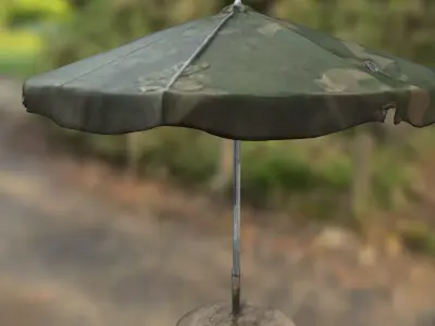 Military Style Beach Umbrella 3D model