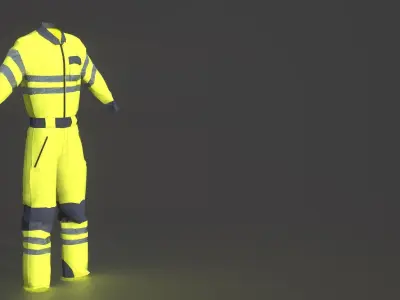 High Vis Safety Workwear Yellow Low-poly 3D model