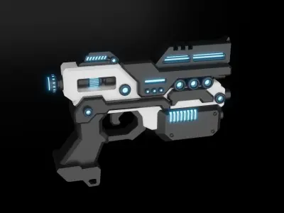 scifi gun game asset 3D model