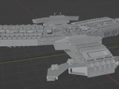 SCI-FI SPACESHIP FOR 3D PRINT AND GAME 3D model
