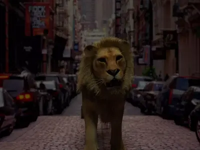 Rigged Lion 3D model