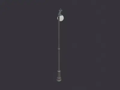 Ornate Vintage Street Lamp Pole Low-poly 3D model