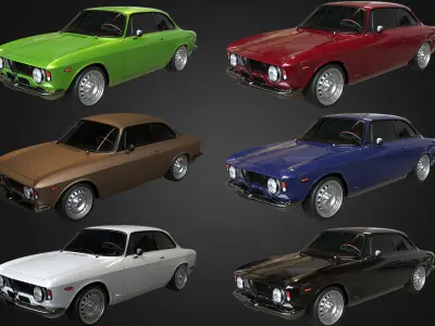  Alfa Romeo Giulia Sprint GTA Stradale 1965 Free low-poly 3D model