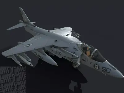 VTOL Fighter Jet II Low-poly 3D model