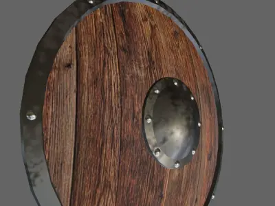 Medieval Wood Shield - Escudo Low-poly 3D model
