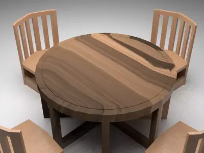 Simple Wood Furniture 3D model