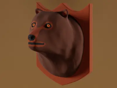 Bear Head Low-poly 3D model