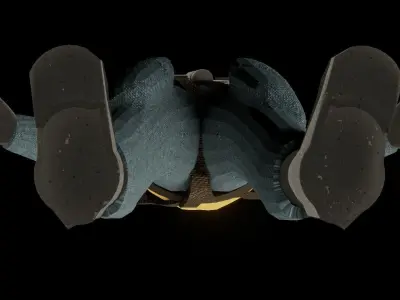 German Luftwaffe Pilot for ME262 Rigged Blend file Free 3D model