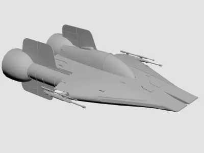 Star wars A-wing concept Low-poly 3D model