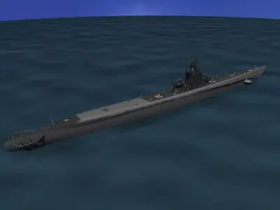 Balao Class Submarine USS Icefish SS343 3D model