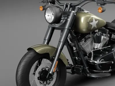 Harley Davidson Softail Slim S Army Design 2016 3D model