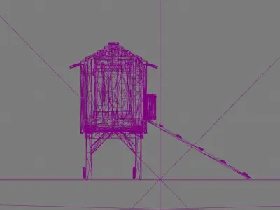 Old Chicken Barn - PBR Low-poly 3D model