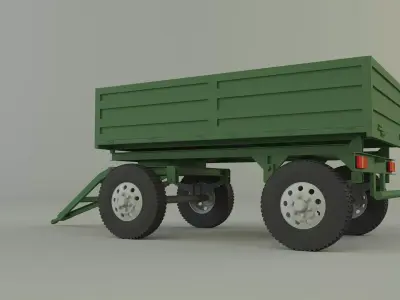 garden tractor trailer model 3D model