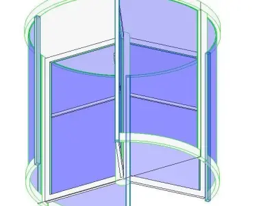 Revolving door glass metal 3D model