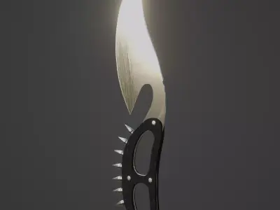 Knife Low-poly 3D model with spikes Free low-poly 3D model