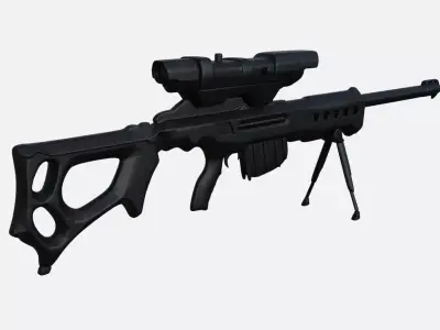 A realistic sniper rifle 3D model