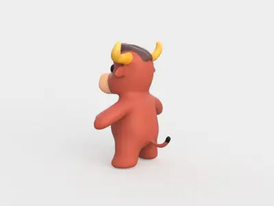 Little animal baby - Bull cute - Character013 Low-poly 3D model
