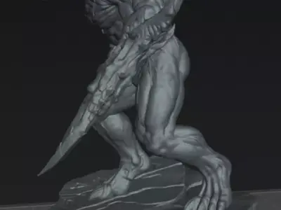 Warrior Threxar the Fleshforged Blades Demon Assassin STL 3D print model