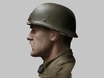 WWII US Soldier 3D Model - High Quality Character for Games Low-poly 3D model