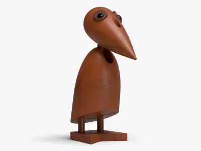 Wooden Karasu Low-poly 3D model