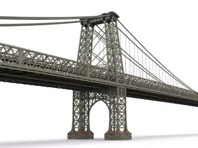 Williamsburg Bridge Low-poly 3D model